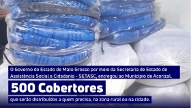 500 cobertores foram entregues ao município de Acorizal